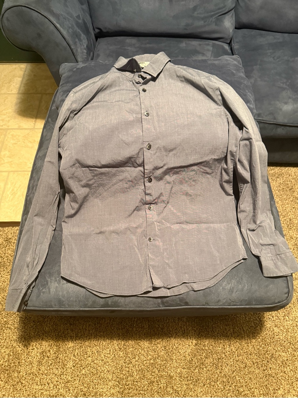 Express Men's Gray Long-Sleeve Dress Shirt